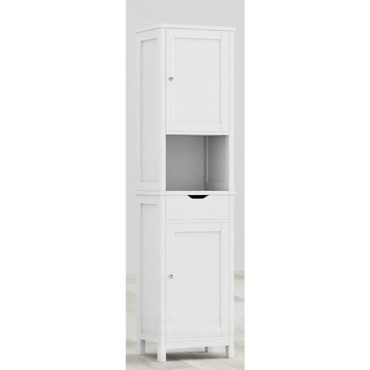 Corner Bathroom Storage Cabinet With Doors And Adjustable Shelves