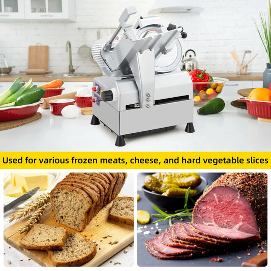 Adoolla Meat Slicer 240W 430W Dual Motors 10 Inch Blade