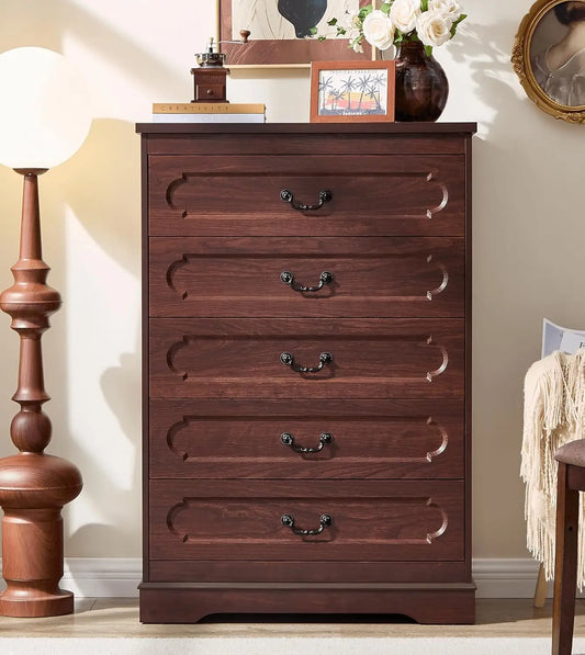 Farmhouse Wood Dresser For Bedroom Chest Of Drawers