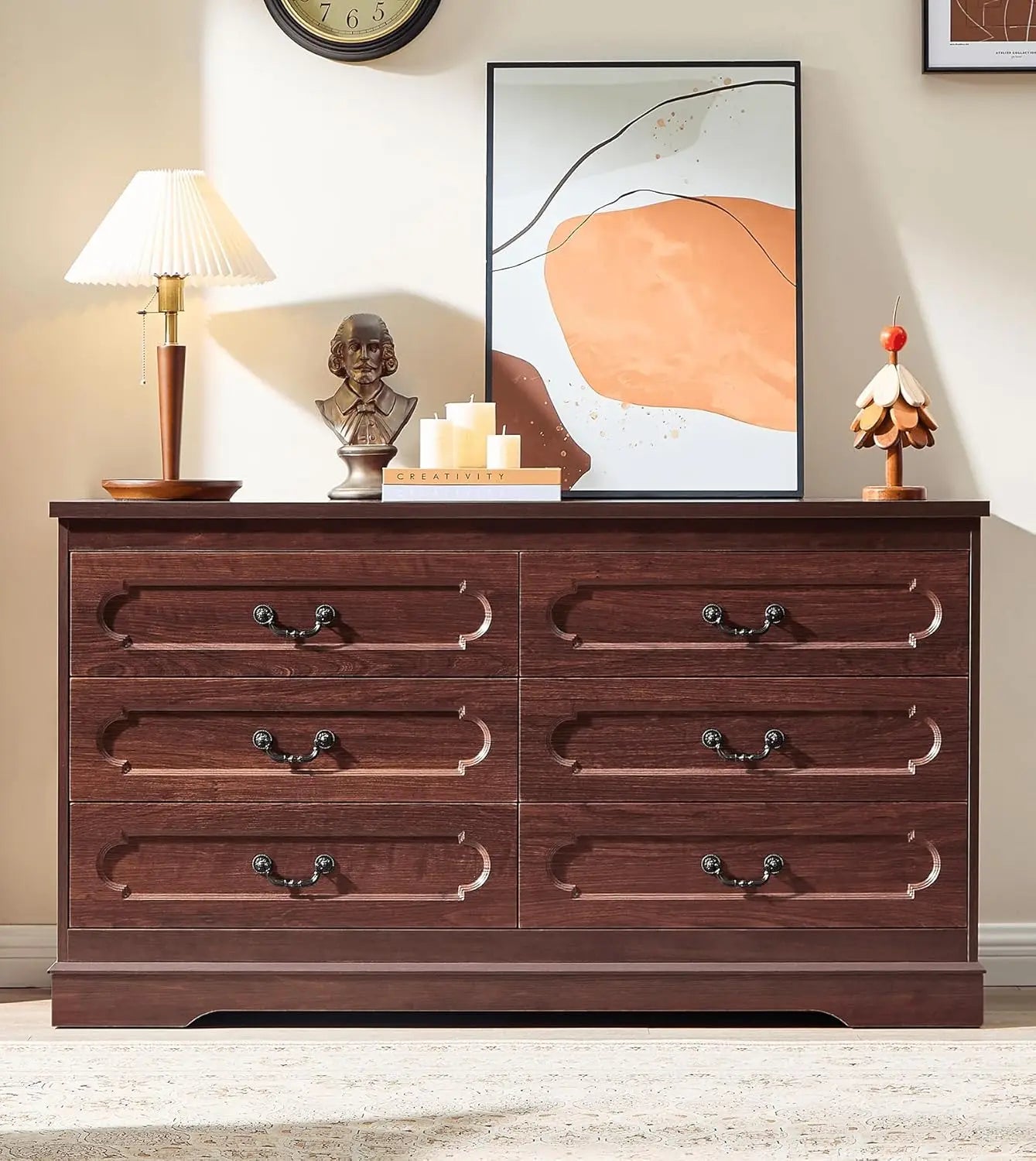 Farmhouse Wood Dresser For Bedroom Chest Of Drawers